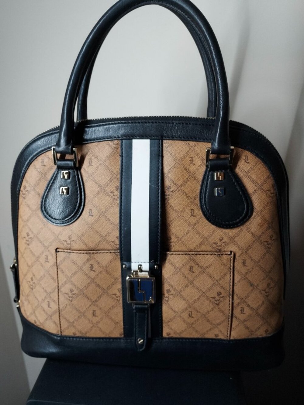 L.A.M.B. Y2K Vintage Kingston Monogram Dome Satchel by Gwen Stefani NWOT